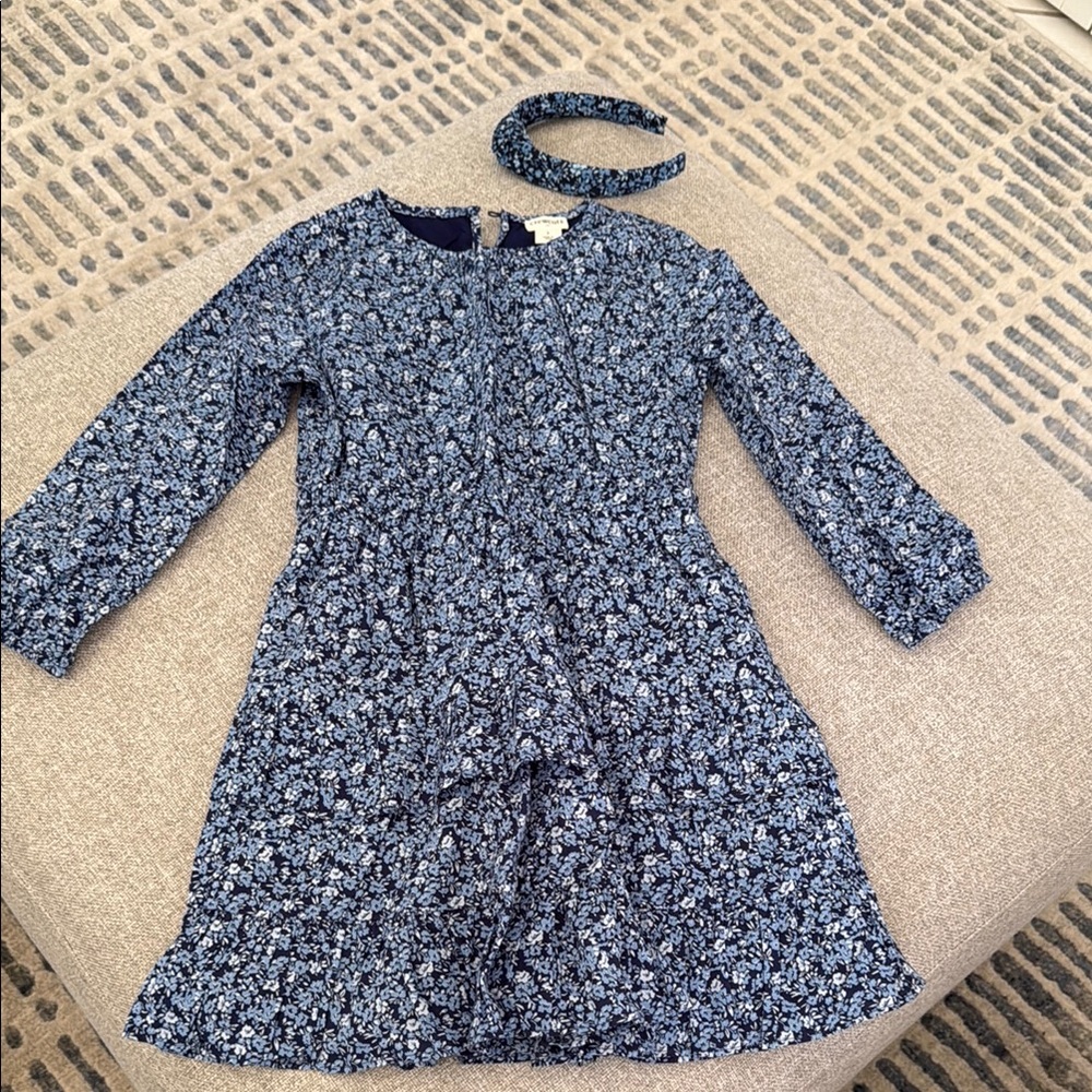 J. Crew Blue Kids Dress with matching Headband